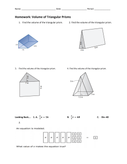 Homework: Volume of Triangular Prisms