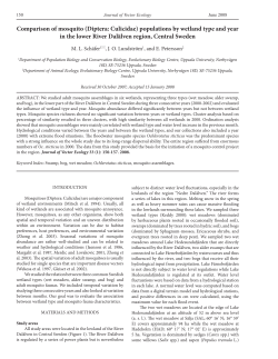 Comparison of mosquito (Diptera: Culicidae) populations by wetland