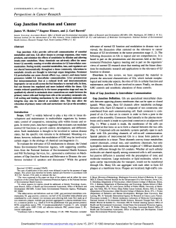 Gap Junction Function and Cancer