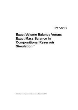 Paper C Exact Volume Balance Versus Exact Mass Balance in