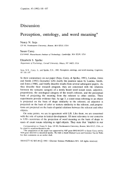 Discussion Perception, ontology, and word meaning*