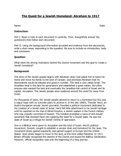 The Quest for a Jewish Homeland: Abraham to 1917