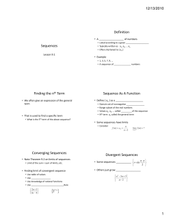 Sequences Definition Finding the nth Term Sequence As A Function