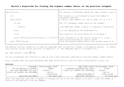 Euclid`s Algorithm for finding the highest common factor of two
