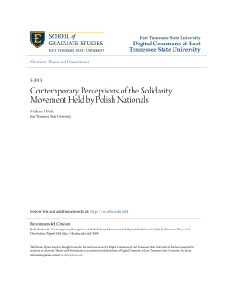 Contemporary Perceptions of the Solidarity Movement Held by