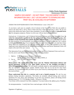 Snow Berm Reduction Program