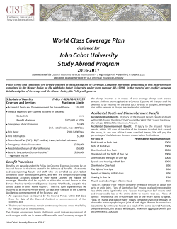 Plan Information - Cultural Insurance Services International