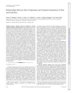 Relationships Between Skin Temperature and Temporal Summation