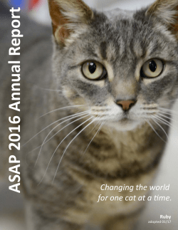 ASAP 2016 Annual Report - Animal Shelter Assistance Program