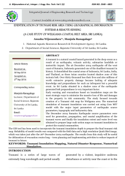IDENTIFICATION OF TSUNAMI RISK AREA USING