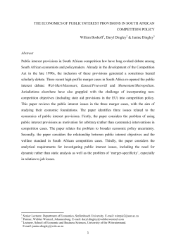 The Economics of public interest provisions in South African