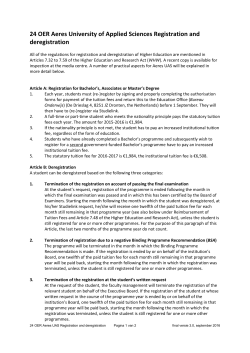 24 OER Aeres University of Applied Sciences Registration and