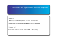 45 Exponential and Logarithmic Equations and Inequalities