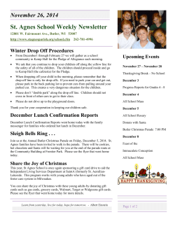 St. Agnes School Weekly Newsletter