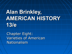 Chapter Eight: Varieties of American Nationalism