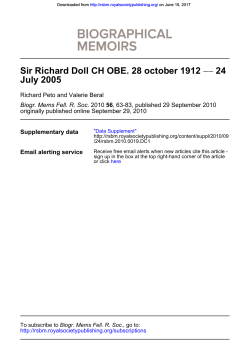 Sir Richard Doll CH OBE. 28 october 1912