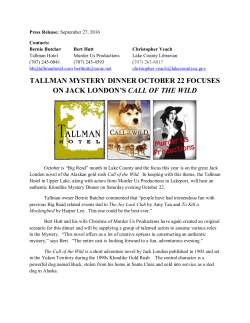 tallman mystery dinner october 22 focuses on jack london`s call of