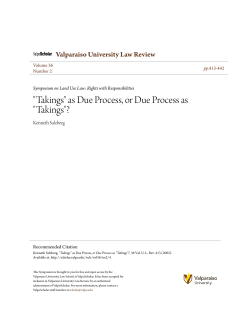 "Takings" as Due Process, or Due Process as