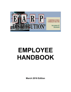 employee handbook - EARP Distribution