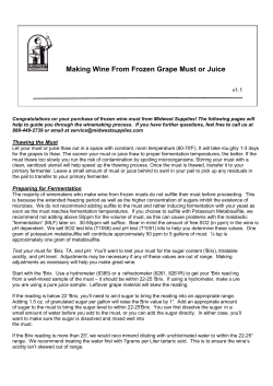 Making Wine From Frozen Grape Must or Juice