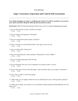 Print out a self-assessment for Anger Management