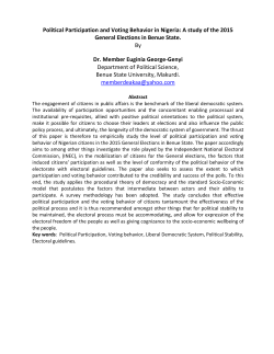 Political Participation and Voting Behavior in Nigeria: A study of the