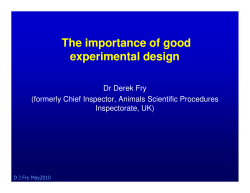 The importance of good experimental design