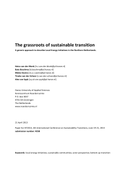 The grassroots of sustainable transition