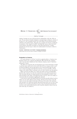 How I Served My Apprenticeship