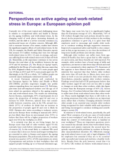 Perspectives on active ageing and work