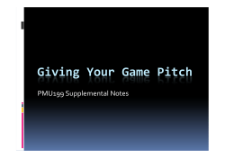 Giving Your Game Pitch