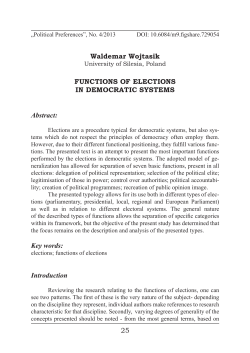 25 :DOGHPDU :RMWDVLN FUNCTIONS OF ELECTIONS IN