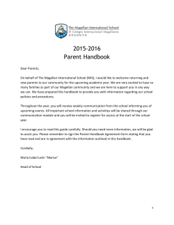 2015-2016 Parent Handbook - Magellan International School