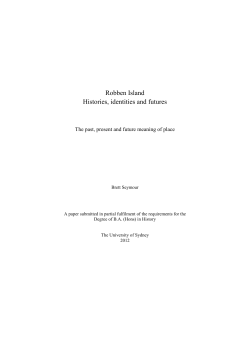 Robben Island Histories, identities and futures