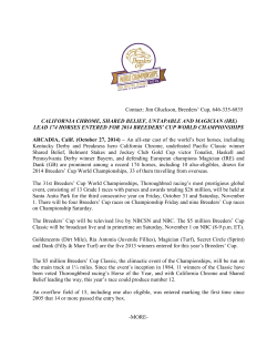 Contact: Jim Gluckson, Breeders` Cup, 646-335