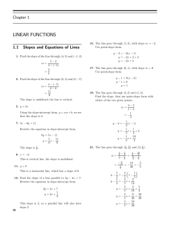 LINEAR FUNCTIONS