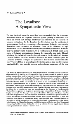 The Loyalists: A Sympathetic View