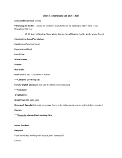 Grade 7 School Supply List -2016 &ndash; 2017 Loose Leaf Paper (500