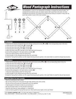 Instructions For Pantograph