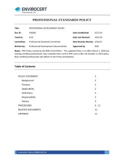 Policy - EnviroCert International, Inc.