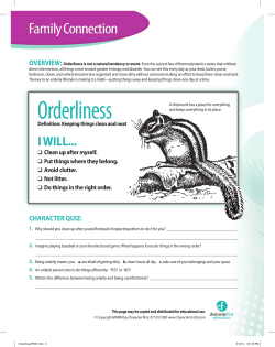 Orderliness - Character First Education