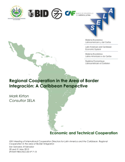 Regional Cooperation in the Area of Border Integración