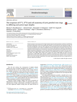 The response of &delta;13C, &delta;18O and cell anatomy of Larix gmelinii tree