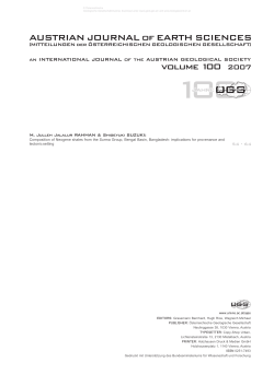 AUSTRIAN JOURNAL of EARTH SCIENCES volume 100