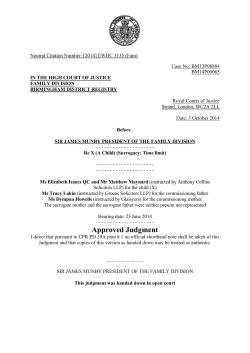 Re X (A Child) (Surrogacy: Time limit)