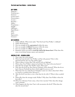 The Devil and Tom Walker &ndash; Activity Packet KEY TERMS: Stagnant