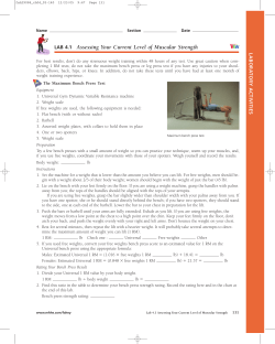 LAB 4.1 Assessing Your Current Level of Muscular Strength