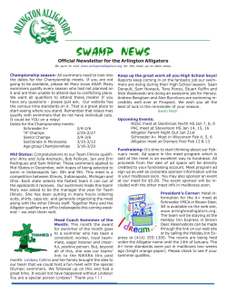 Official Newsletter for the Arlington Alligators