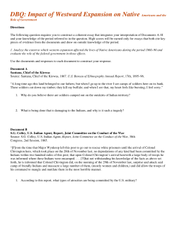 DBQ: Impact of Westward Expansion on Native - PHS