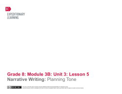 Grade 8: Module 3B: Unit 3: Lesson 5 Narrative Writing: Planning Tone